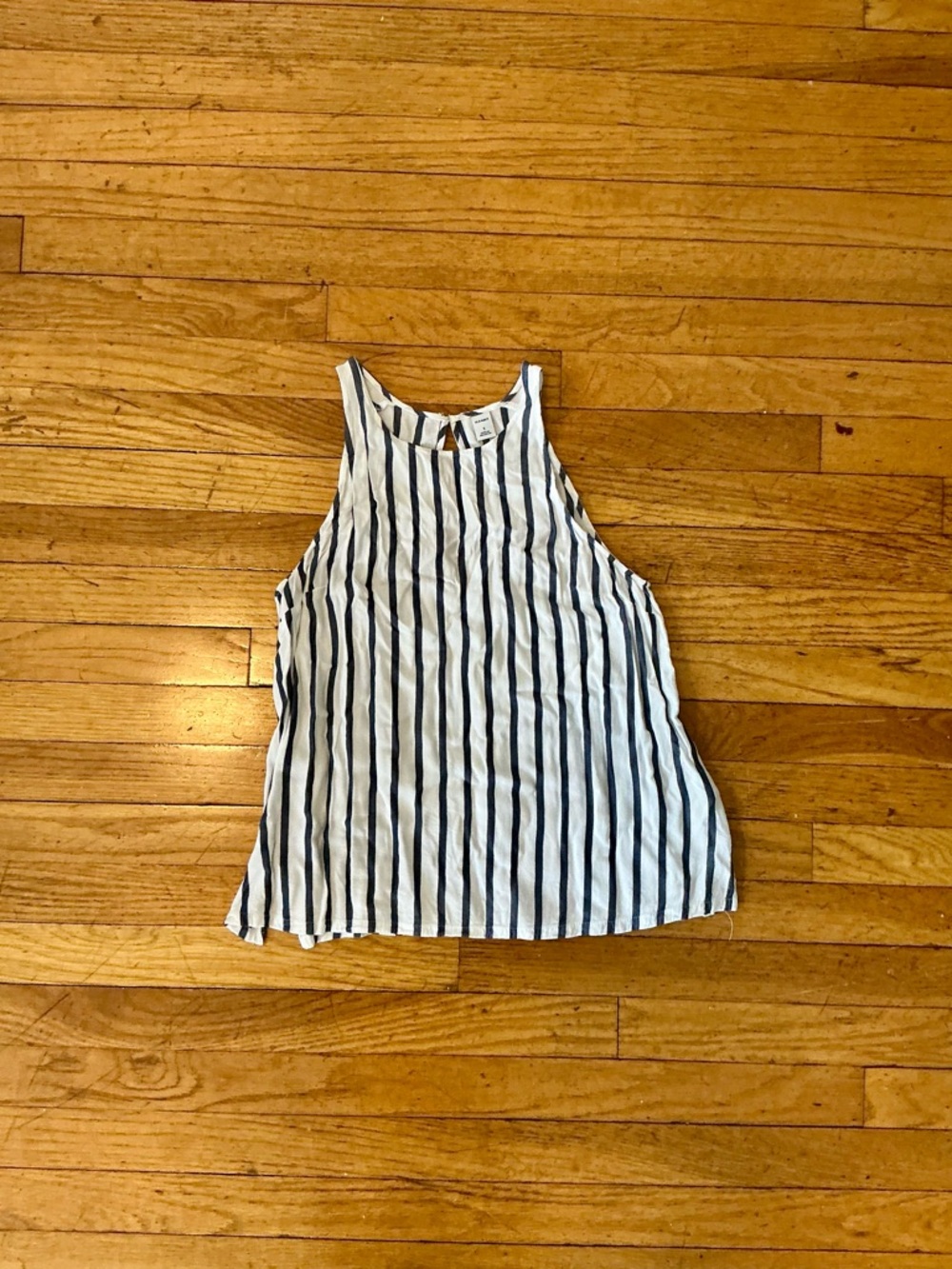 Old Navy - Striped Sleeveless High-Neck Tank Top - White & Navy
